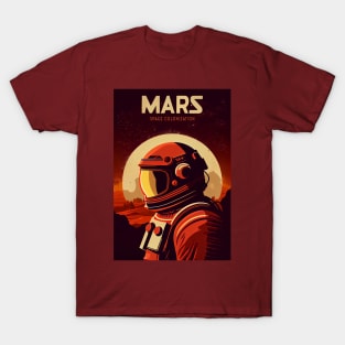 Mars Adventure Vintage Travel Poster T-Shirt